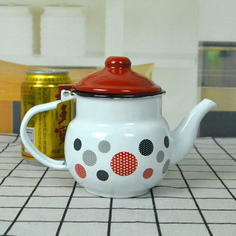 Customized Logo Eco Friendly Enamel Kettle Tea Kettle Home Restaurant Enamelware Tableware Teapot Kettle