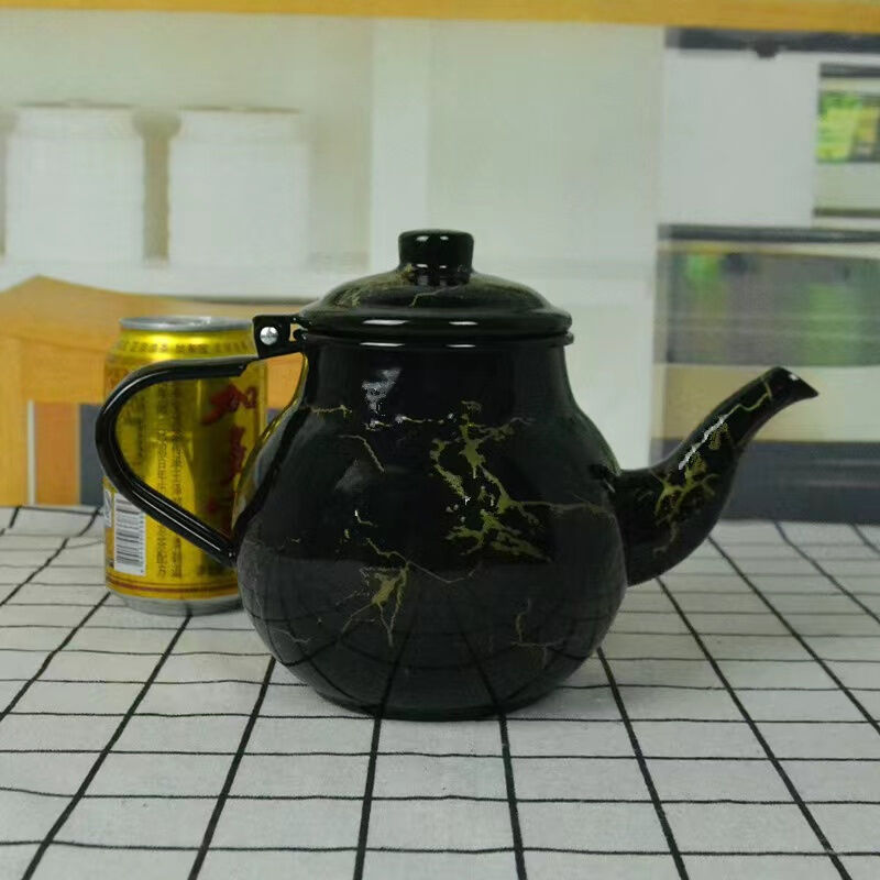 Customized Logo Eco Friendly Enamel Kettle Tea Kettle Home Restaurant Enamelware Tableware Teapot Kettle