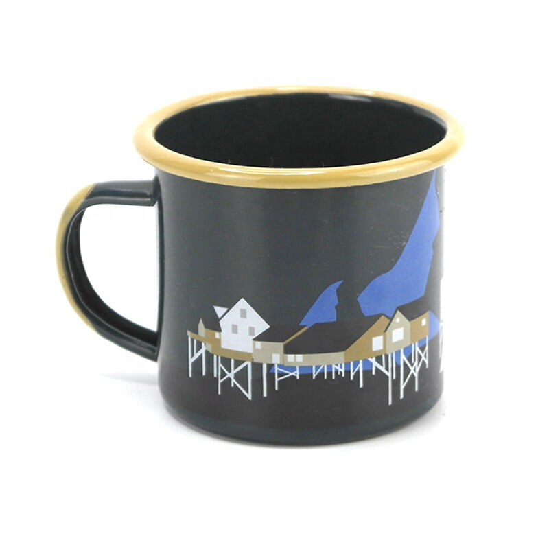 Classical Style Enamel Mug Daily Custom Color Decal Coffee Tea Mug Lightweight Camping Mugs