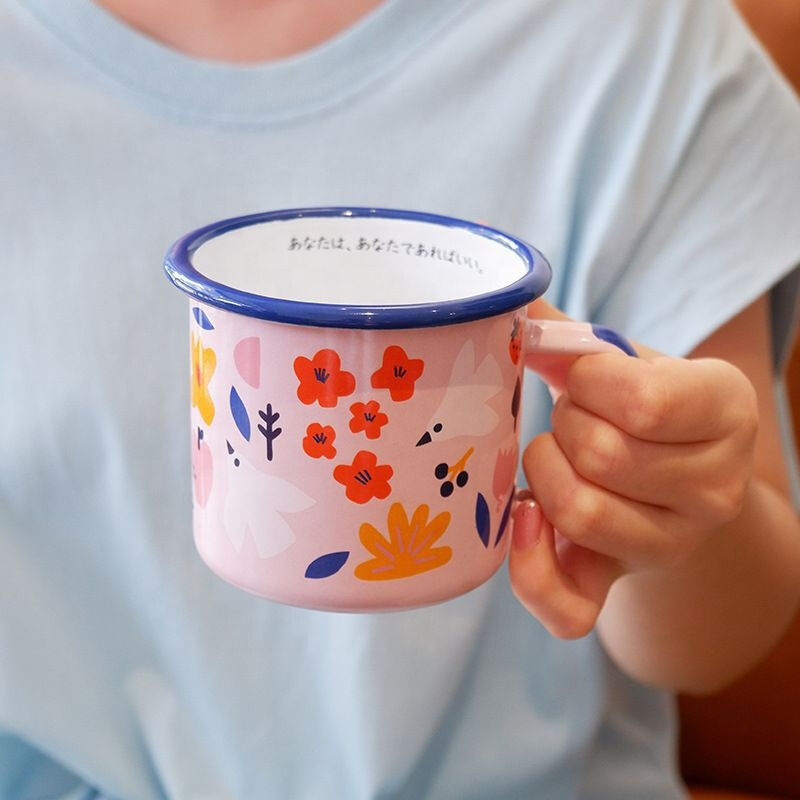 Classical Style Enamel Mug Daily Custom Color Decal Coffee Tea Mug Lightweight Camping Mugs