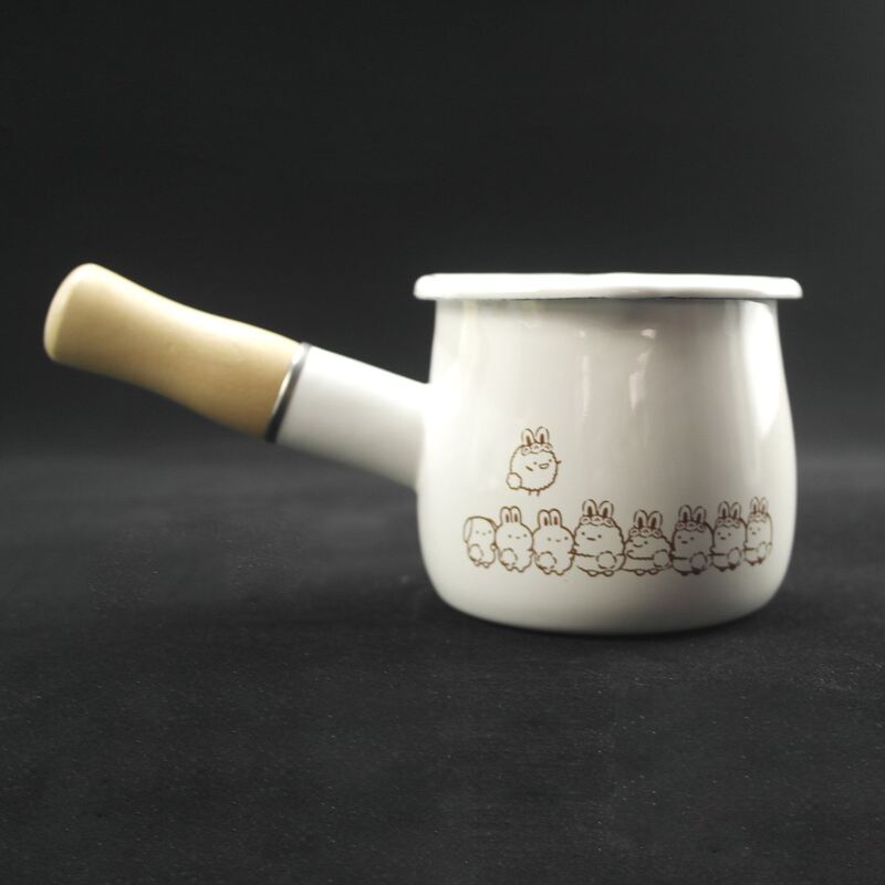 Daily Single Handle Cooking Food Soup Pot Mini Enamel Saucepans Production 30 Days Lightweight Kitchen Cookware