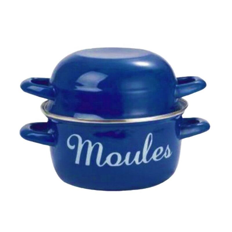 Dia203026cm Enamel Coating Steel Mussels Pot Deep Pot Suitable for Professional Seafood Cooking