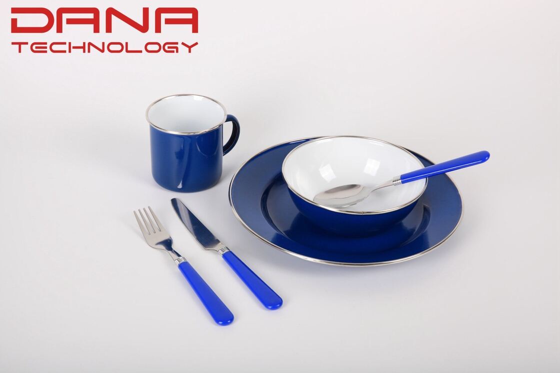 Sustainable Customized Decal Mixing Color Enamel Mug Bowl Pot Sets Suitable Option for Outdoor Camping Middle East Style