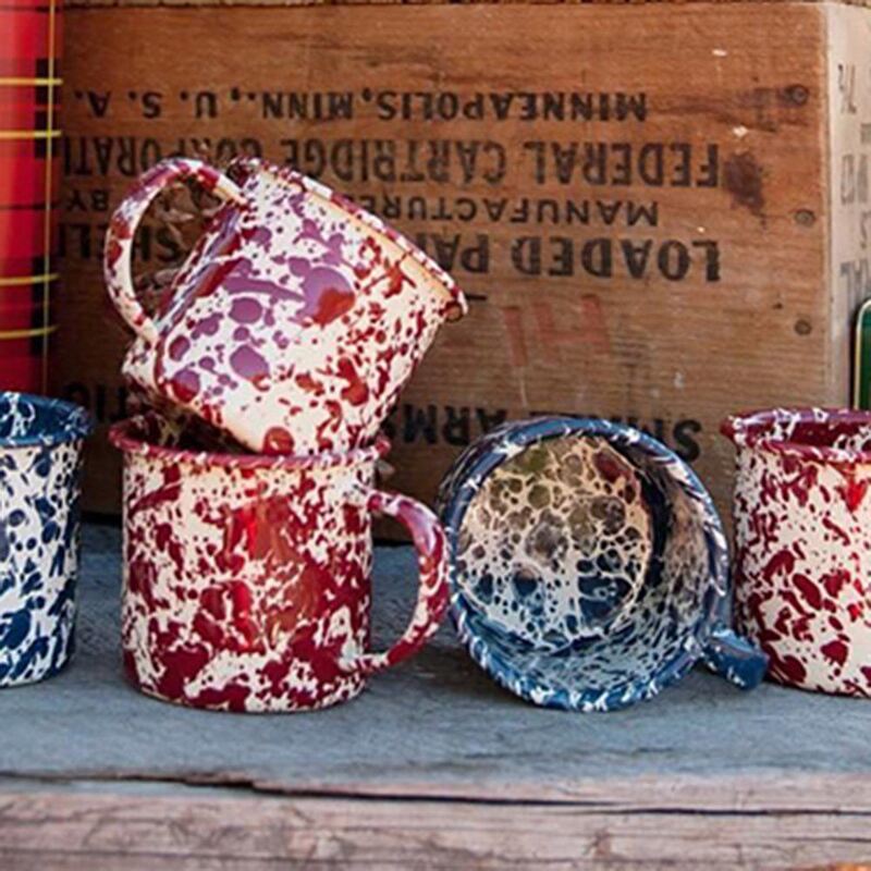 150g Customized Enamelware Coffee Mug Colorful Enamel Mugs 8cm 350ml Marble Speckle Coating Milk Coffee Mug Production 30 Days