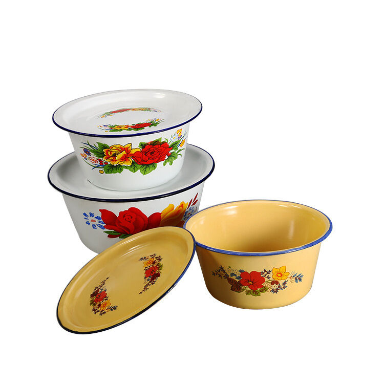 Dia 10 12 14 16 18cm Daily Enamelware Enamel Bowls For Salad Soup Cake Noodles