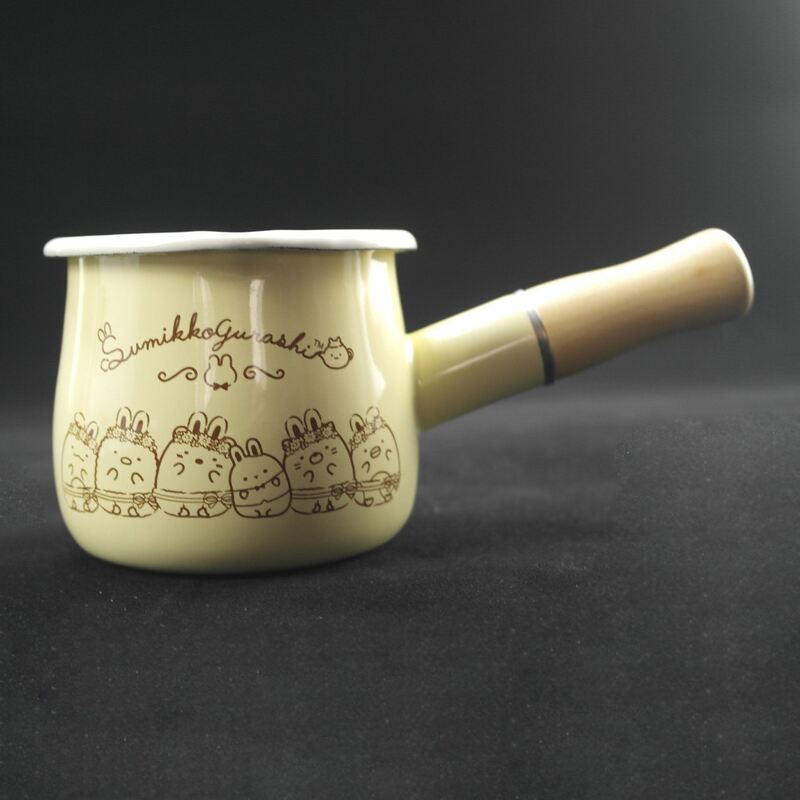 Customized Color 550ml Enamel Casserole Pot Food Grade Enamel Milk Pan Korean Style