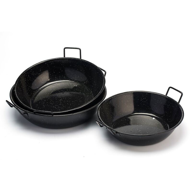 Enamel Coating Double Handles Paella Pan 20 22 24 26 30 32 34 36 38 40 Inch Home Hotel Kitchen