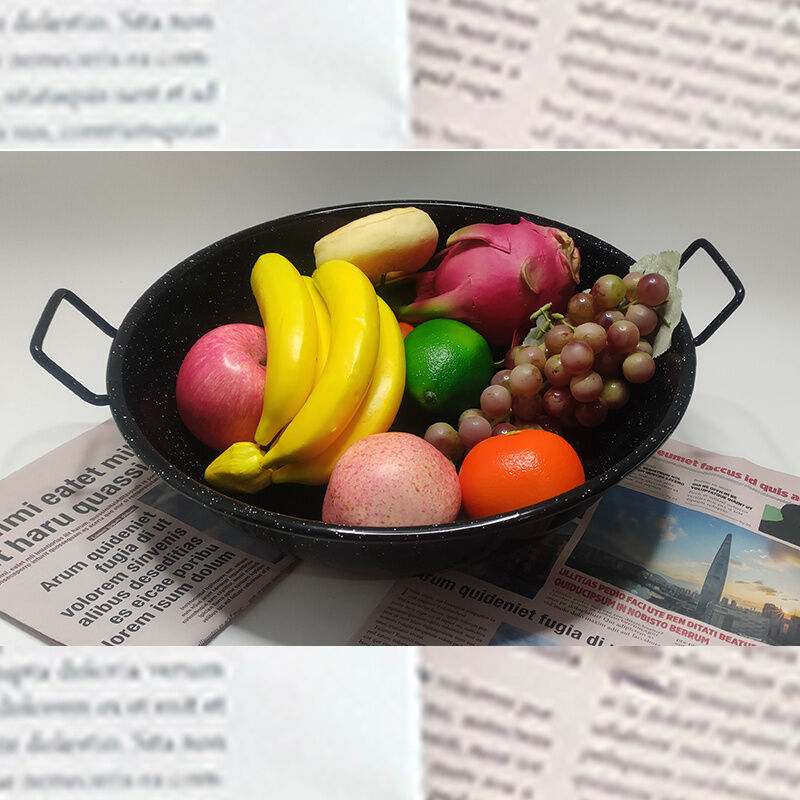 Enamel Coating Double Handles Paella Pan 20 22 24 26 30 32 34 36 38 40 Inch Home Hotel Kitchen