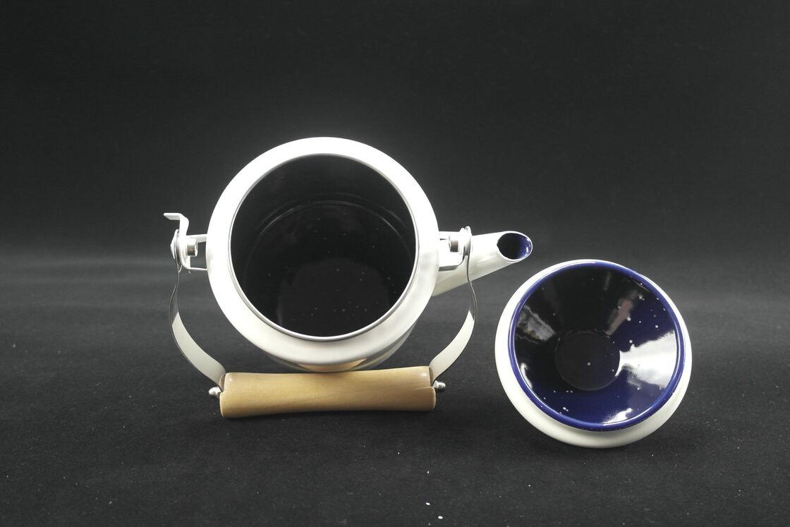 Enamel Coffee Pot Pour Over Milk Water Jug Pitcher Barista Teapot Kettle 304 Stainless Steel Rim Capacity 1250ml 1400ml