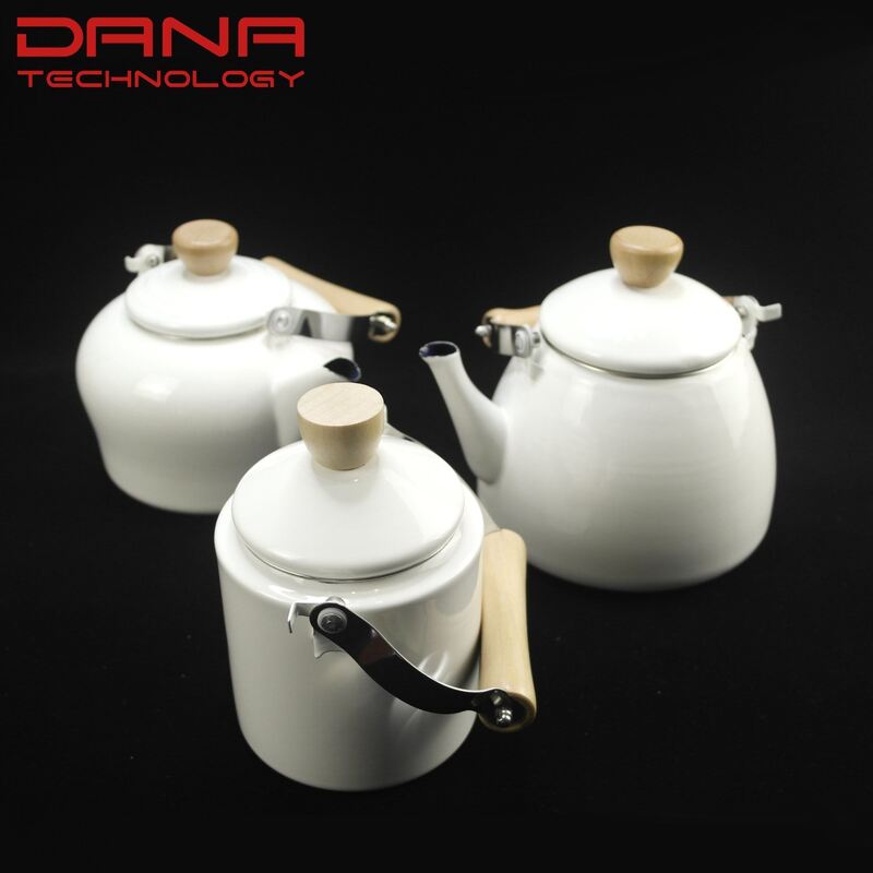 Classical Style Enamel Ware Enamel Teapot Enamel Kettle Small Round Pot 0.8mm Thickness 4 Sizes Various Colors Mixed