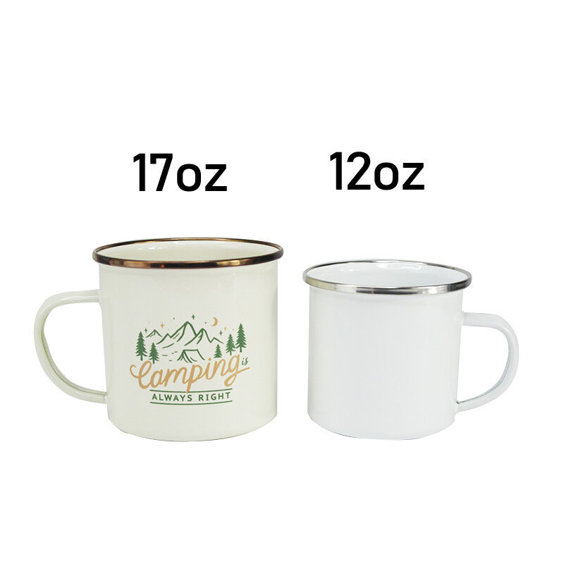304 Stainless Steel Rolled Edge Rim 11oz Neon Color Enamel Steel Handle Blank Coffee Mugs Featuring Flower Theme Style