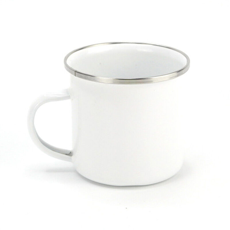 304 Stainless Steel Rolled Edge Rim Enamel Metal Coffee Mug Custom Logo Porcelain Tea Cup 11oz 15oz Production 30 Days
