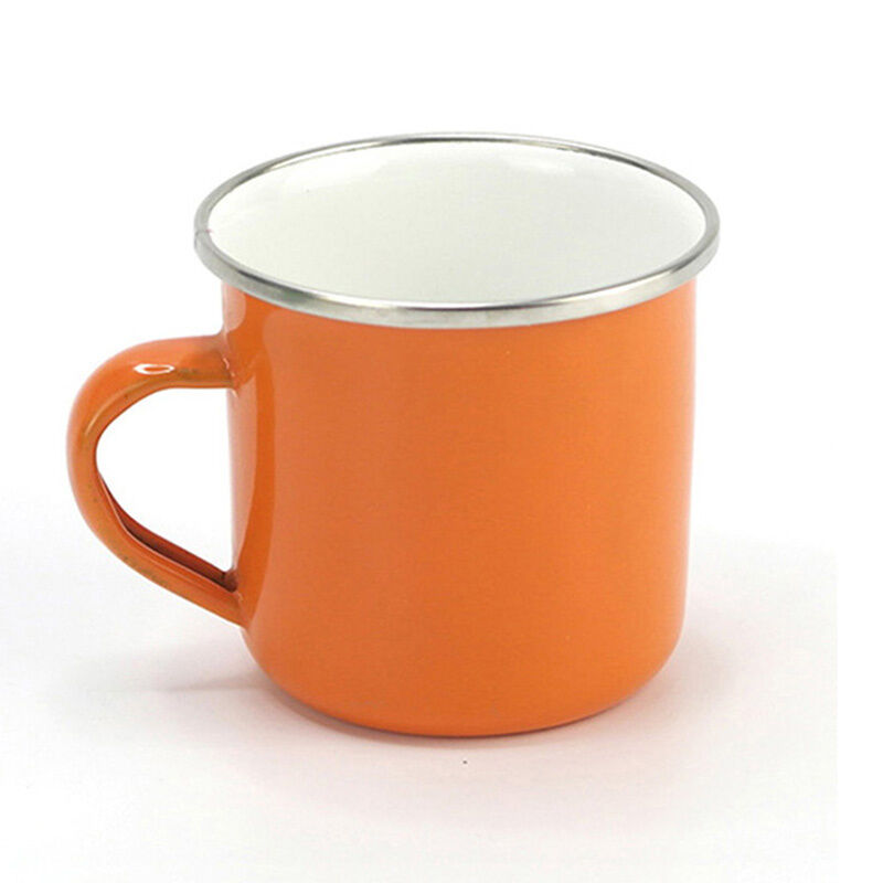 304 Stainless Steel Rolled Edge Rim Enamel Metal Coffee Mug Custom Logo Porcelain Tea Cup 11oz 15oz Production 30 Days