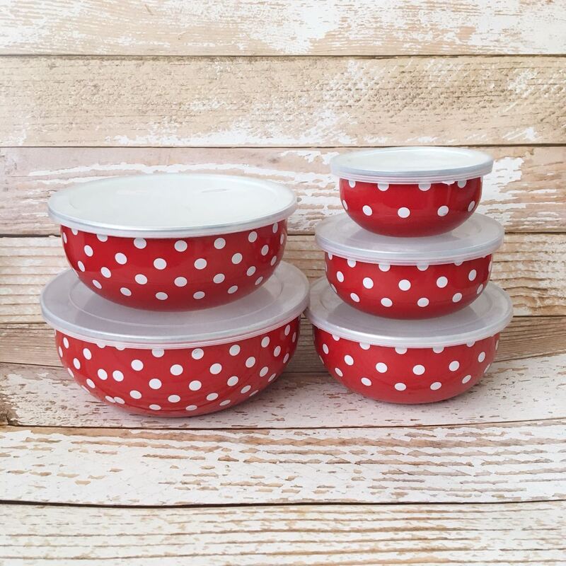 0.5mm Thickness Metal Enamel Coated Ice Bowl Salad Sauce Bowl Set Custom Logo