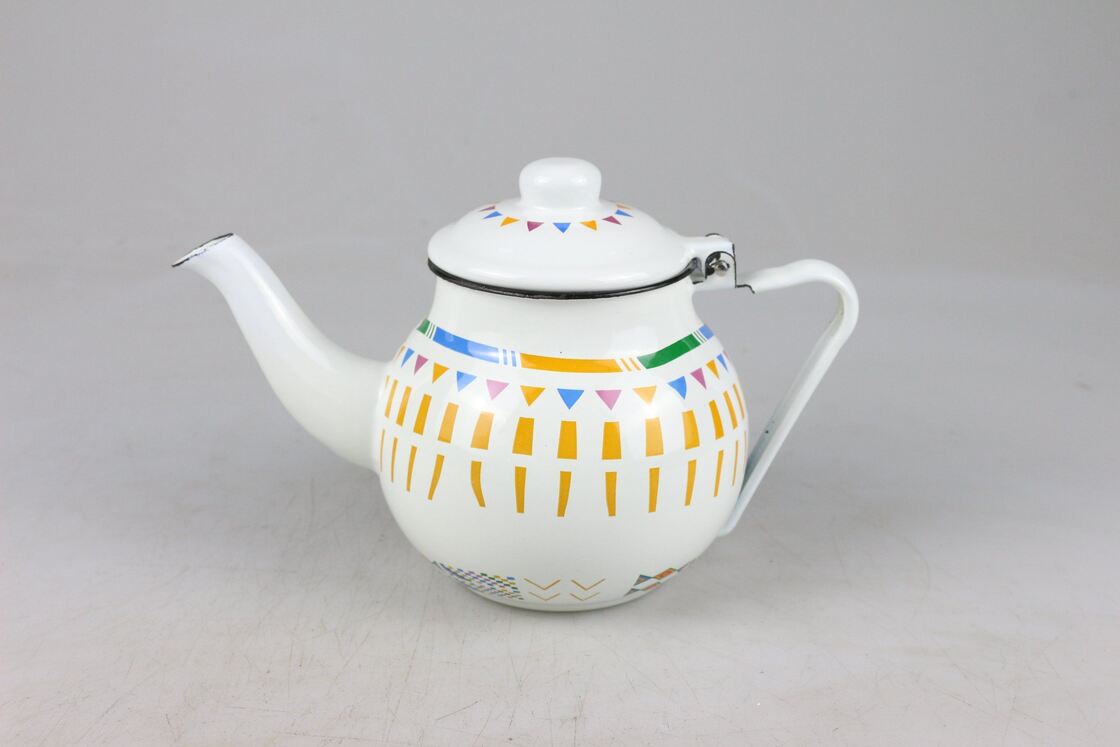 250ml 350ml 500ml 650ml 740ml 1250ml 1400ml Capacity Customized Color Shining Coated Tea Coffee Pot Enamel Kettle