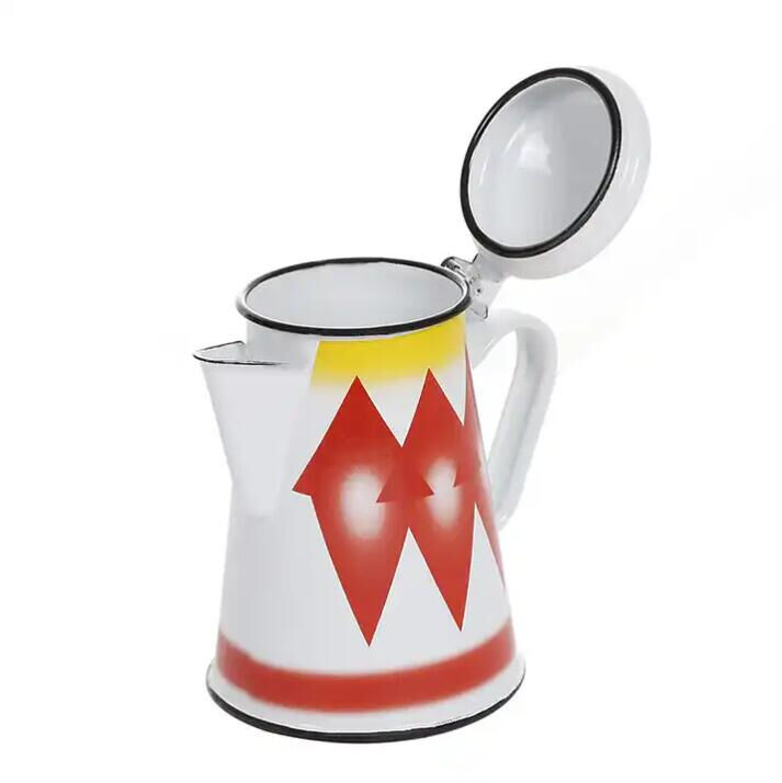 Customized Color 1.2L Enamel Hand Pot Coffee Enamel Teapot Enamel Water Kettle Sports Theme Lightweight Portable