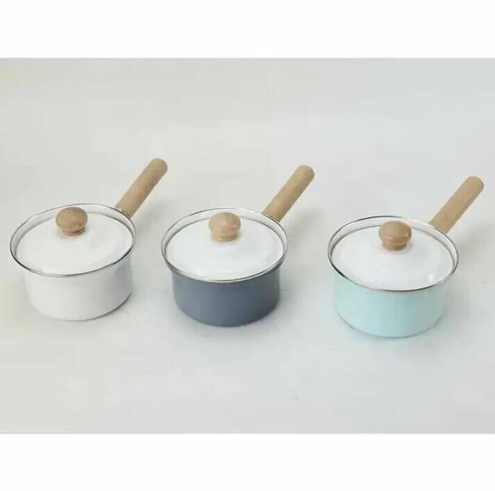 Health Care Enamelware Carbon Steel Pot Saucepan Milk Pan For Gas And Induction Cooker