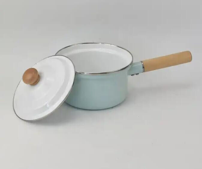 Health Care Enamelware Carbon Steel Pot Saucepan Milk Pan For Gas And Induction Cooker