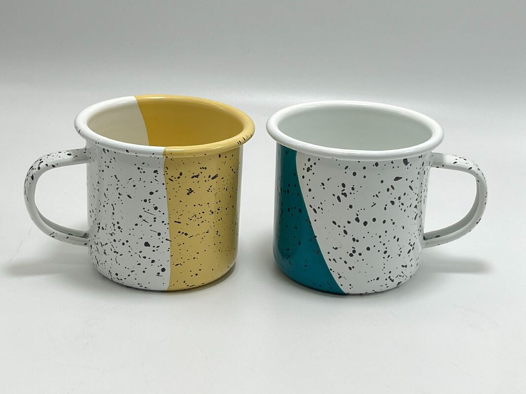 107RX enamel double color mixed metal tableware sets custom decal dinner 80000pieces yearly manufacturing output capacity