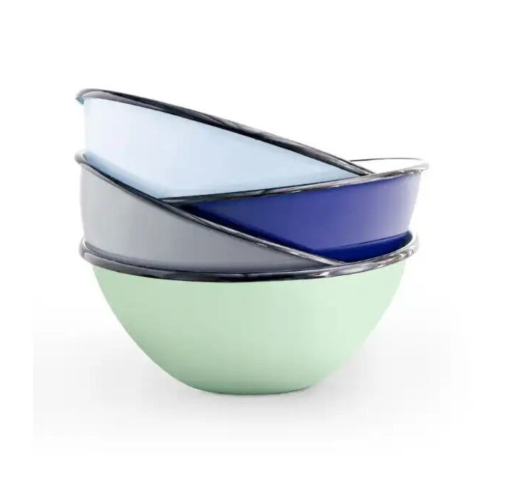 Enamel Carbon Steel White Bowls Plates Sturdy and Elegant for Home Restaurant Table Settings