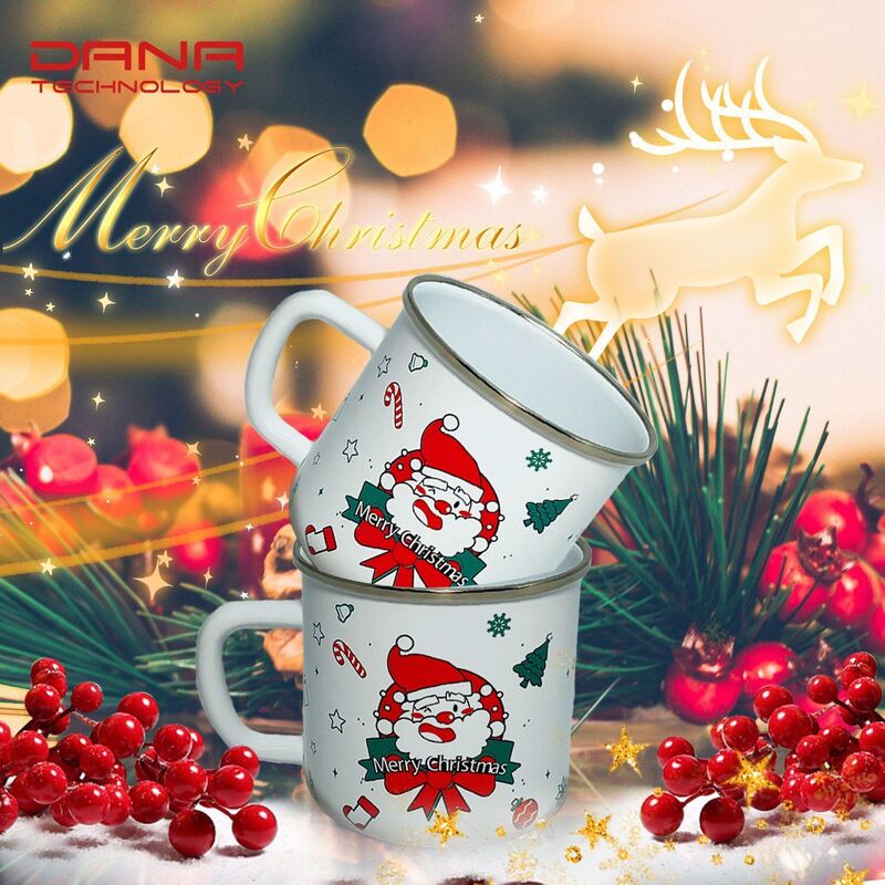 Flower Theme 8x8cm Custom Style 12 Oz Enamel Mug Coffee Mug Camping White Coffee Enamel Cup Mug for Printing