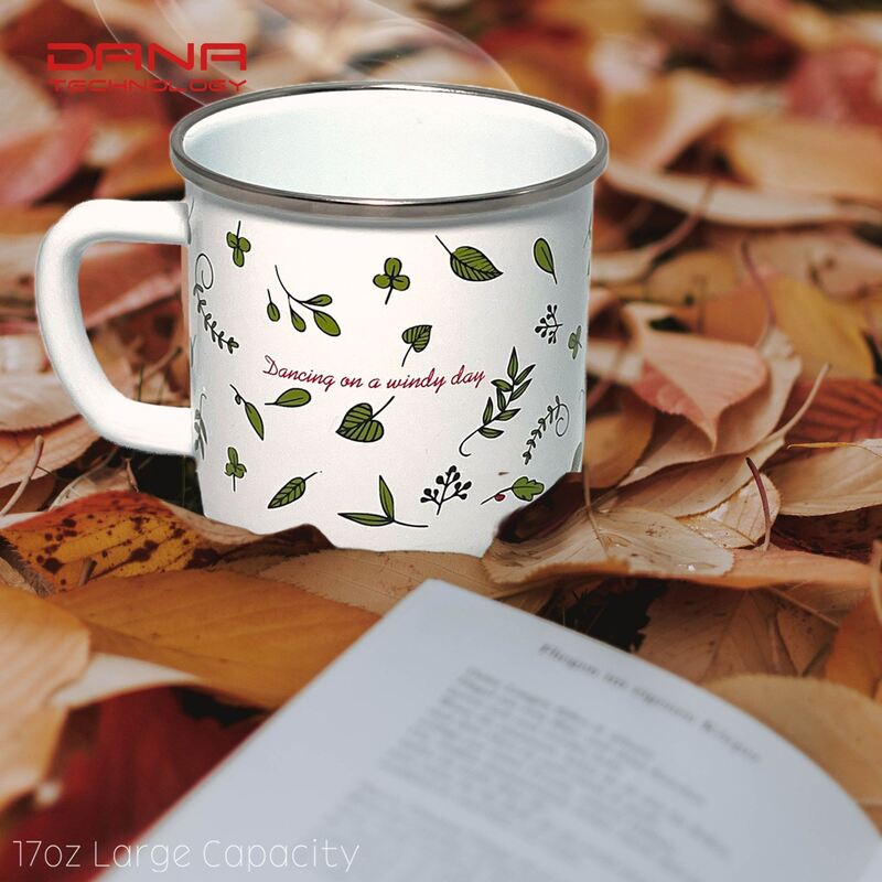 Flower Theme 8x8cm Custom Style 12 Oz Enamel Mug Coffee Mug Camping White Coffee Enamel Cup Mug for Printing