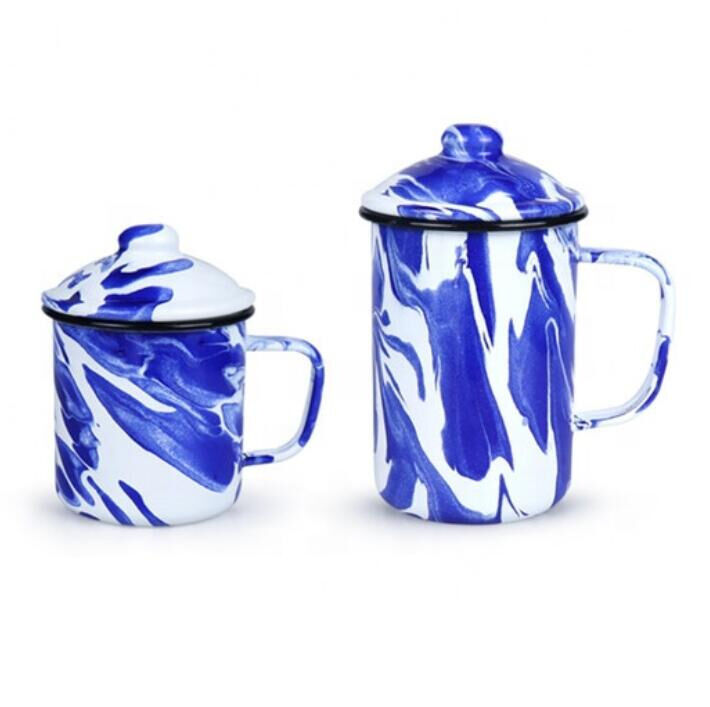 Customized Color Floating Drawing Design Enamel Mugs Sets Camping Mug Coffee Mug Featuring High Temperature Logo Printing