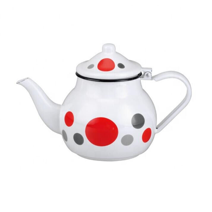 Thickness 0.8mm 350ml Small Size Enamel Teapot 0.7L Fat Kettle for Tea Preparation