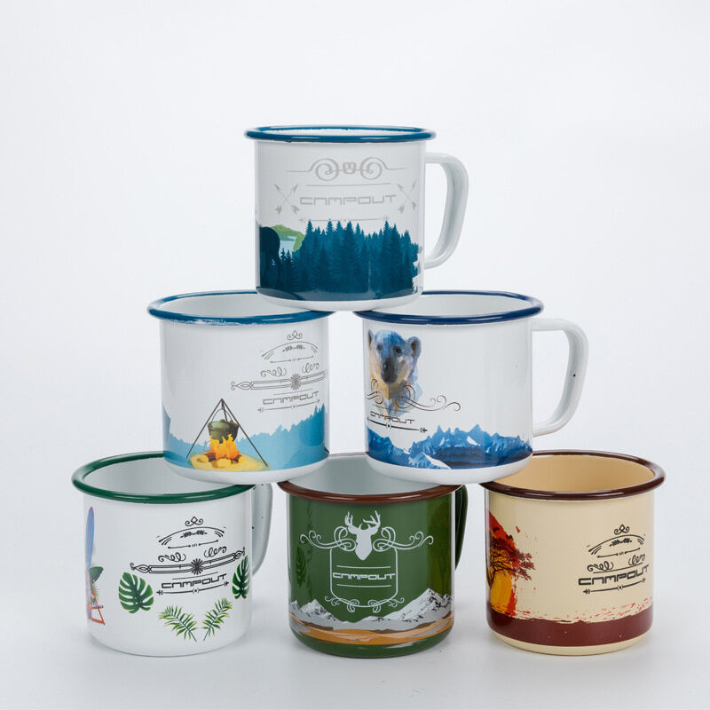Thickness 0.5mm Iron Customized Sublimation Enamel Mug Practical for Indoor Outdoor Activities Coffee Tea Beer Mugs Bulk