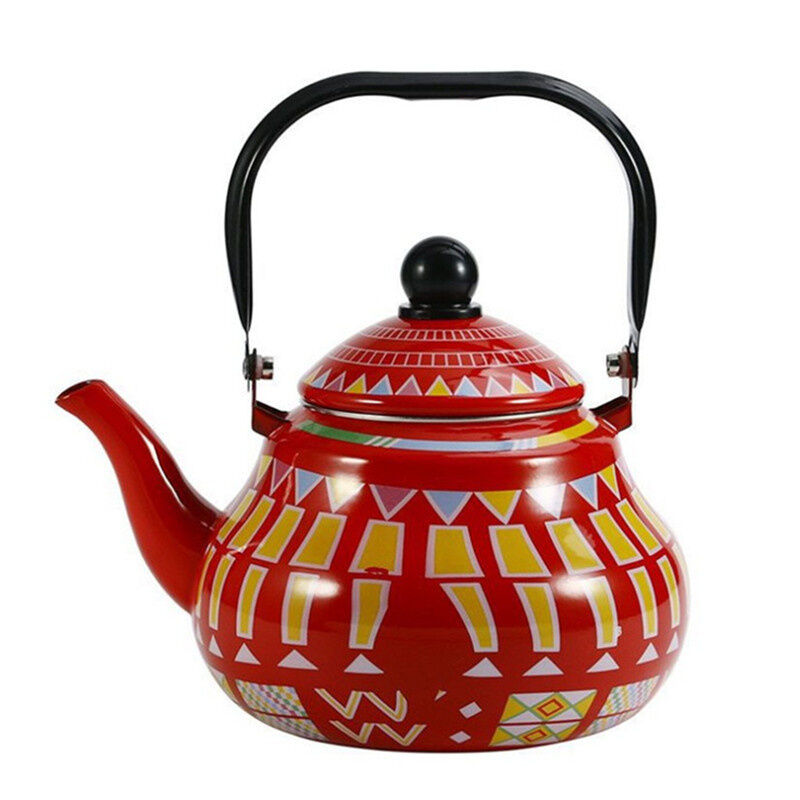 Daily Porcelain Raw Material Folding Handle Custom Decal Tea Coffee Carbon Steel Kettle Size Options 1.2L 1.5L 1.8L 2.5L