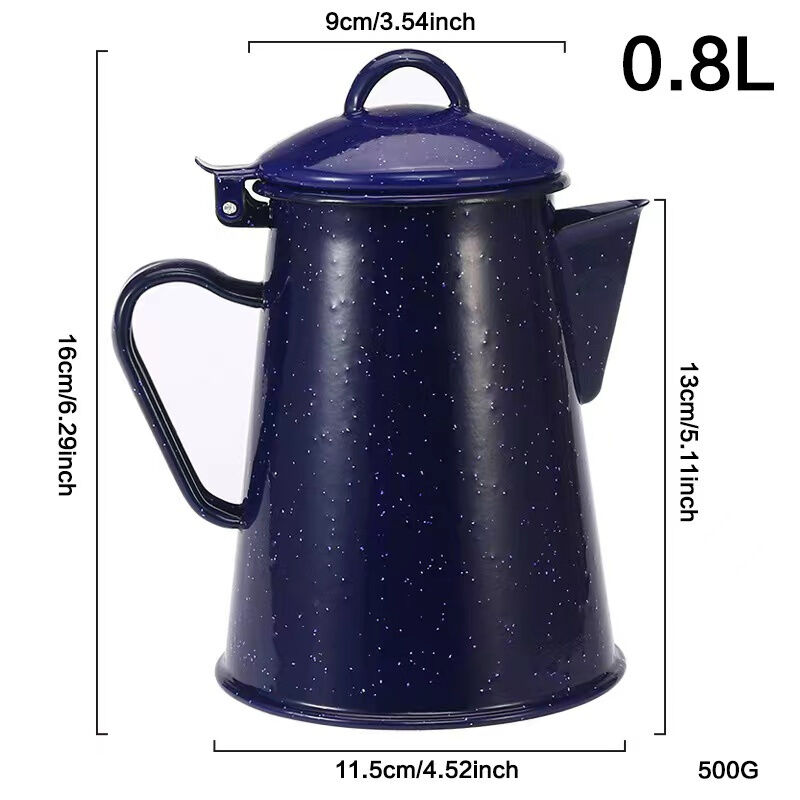 Enamel Coating Porcelain Blue Starry Sky Coffee Kettle Kettle Boiling Water 0.8L 1.2L 1.8L 2.4L Ideal Camping Restaurant