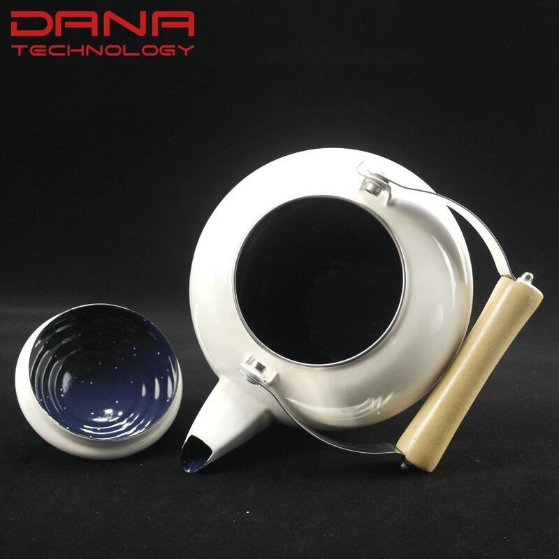 Customized Logo Enamel Simple Carbon Steel White Enamel Tea Pot Kettle Vintage Retro Design for Hospitality Industry