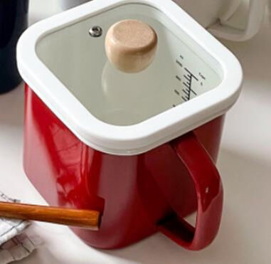 Eco Friendly Instant Noodle Pot in 1000ml 1450ml and 2650ml Capacity Enamel Metal Steel Cooking Pot Bowl with Glass Lid