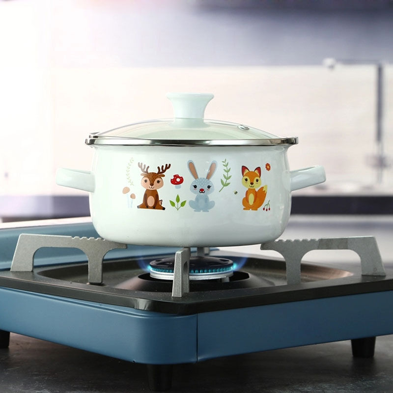 Customized Color Capacity 1000 6000ml Enamel Mini Pot Sets Food Warmer Pot with Custom Decal Decoration Options