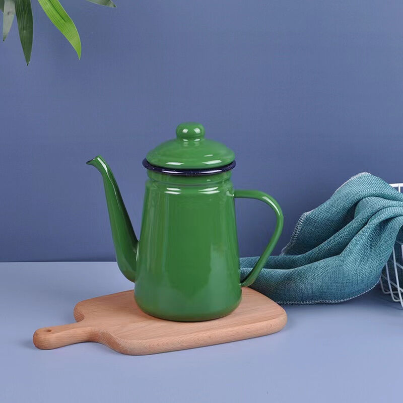 Customized Logo Handmade Enamelled Metal Teapot Kettle Coffee Pot Cold Water Pot Colorful Drinkware 09L 12L 15L 21L