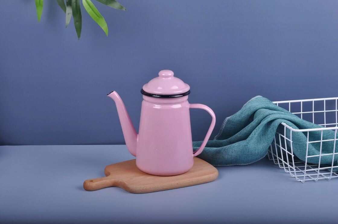 Customized Logo Handmade Enamelled Metal Teapot Kettle Coffee Pot Cold Water Pot Colorful Drinkware 09L 12L 15L 21L