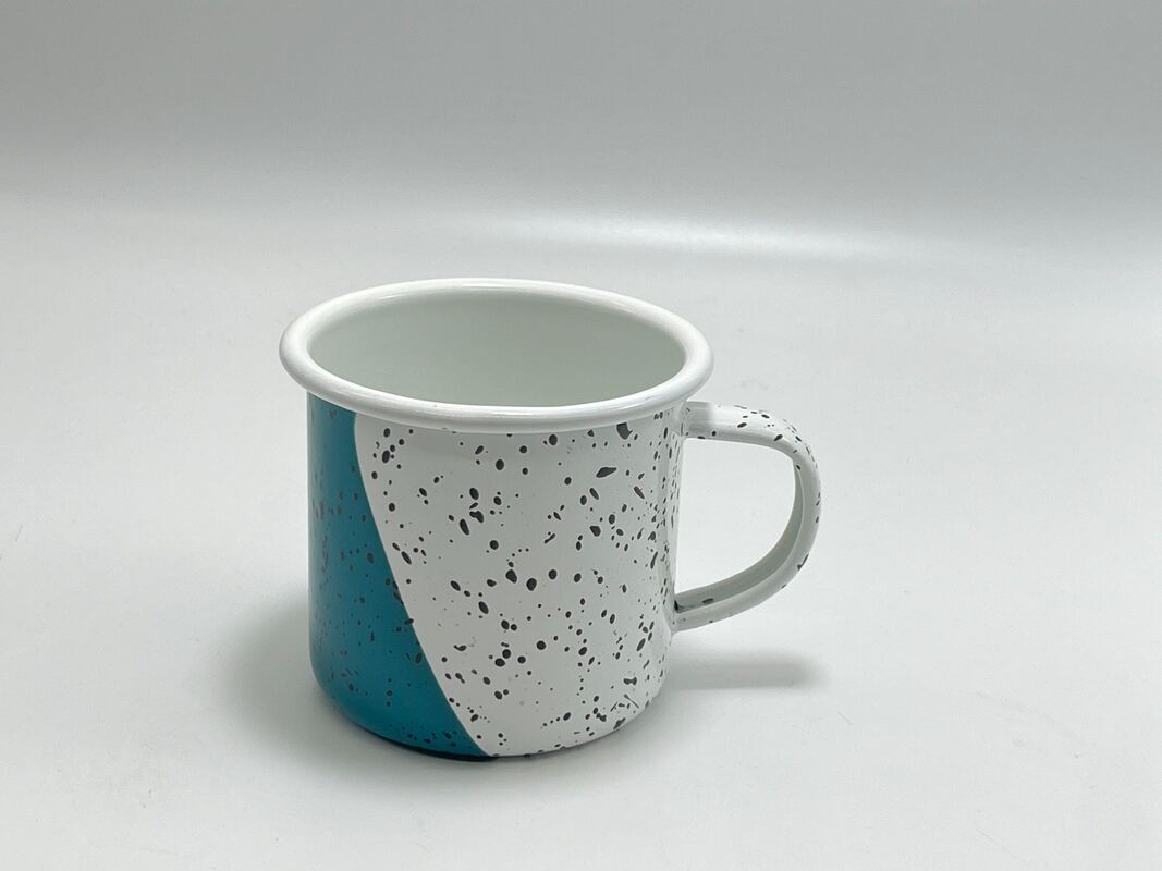 Thickness 05mm Carbon Steel Enamel Plate Bowl Mug Set Dinnerware Set Marble Speckle Coating Lightweight