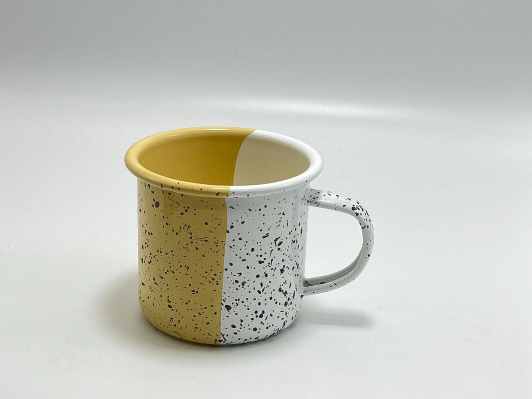Thickness 05mm Carbon Steel Enamel Plate Bowl Mug Set Dinnerware Set Marble Speckle Coating Lightweight