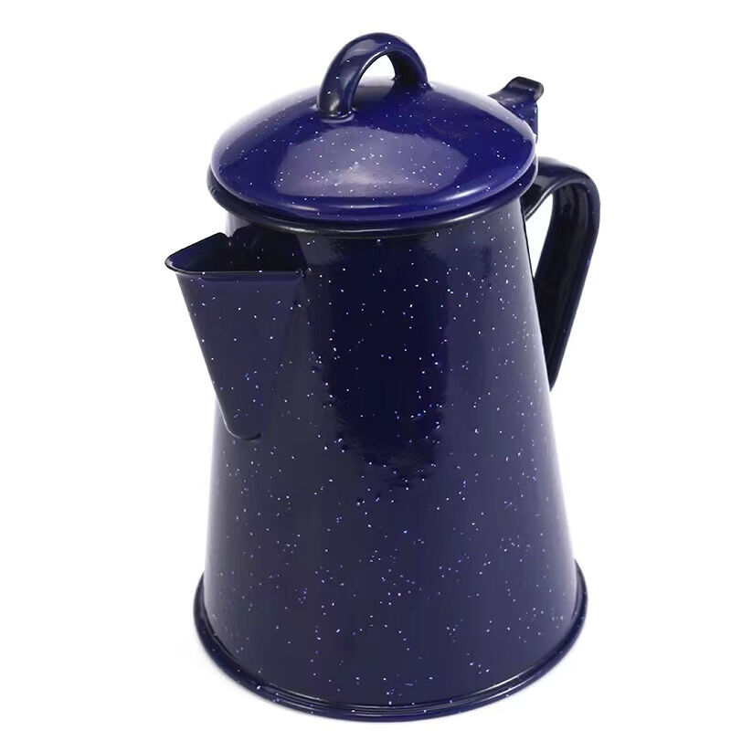 80000pieces per year porcelain multi capacity enamel kettle teapot coffee pot white dot water kettle ideal for commercial
