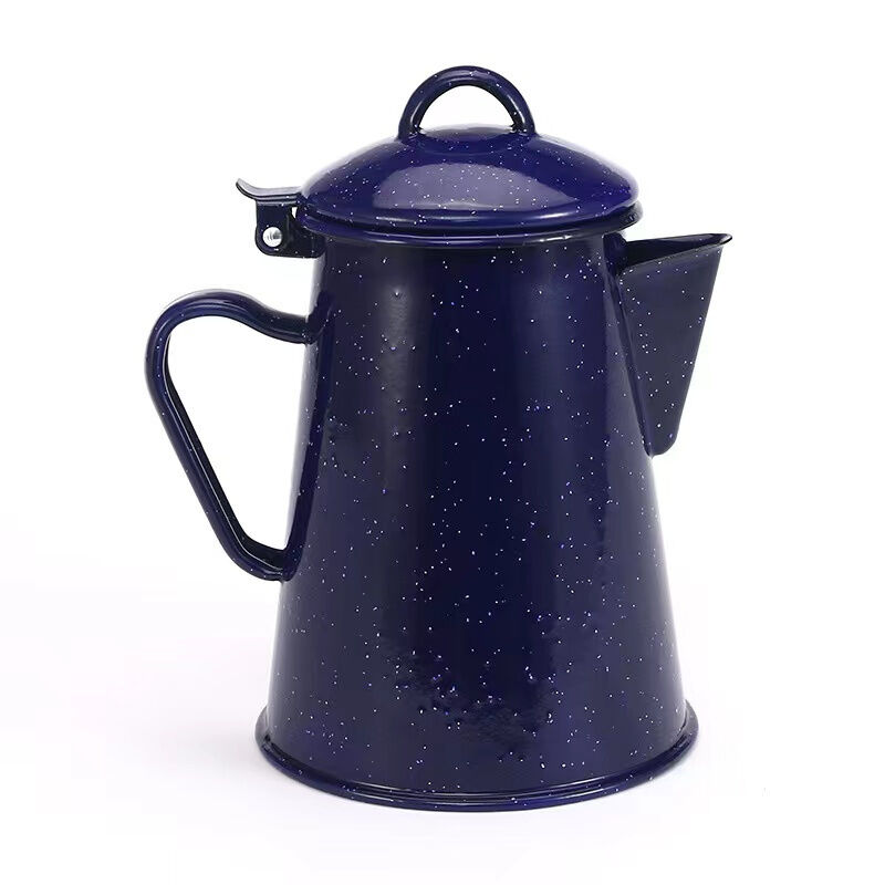 80000pieces per year porcelain multi capacity enamel kettle teapot coffee pot white dot water kettle ideal for commercial