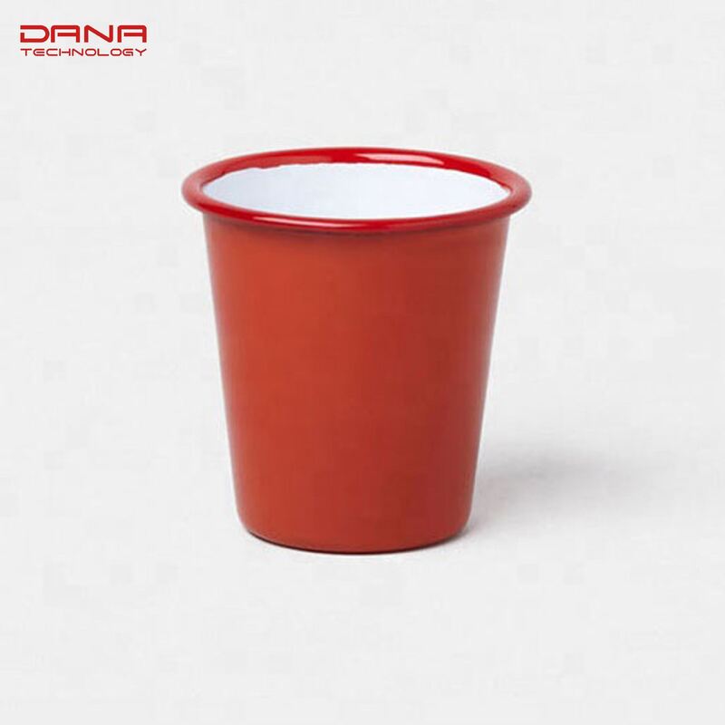 Enamel Coating Double Coating 0.5mm Thickness Custom Logo Sublimation Metal Steel Camping Coffee Tea Tumbler Mugs Handle