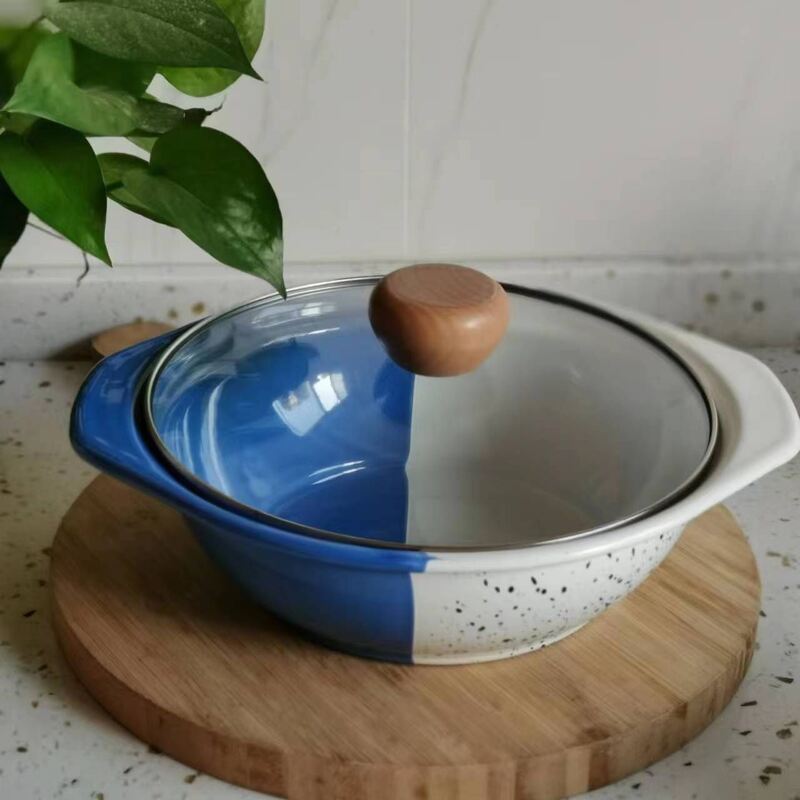 Customized Color Daily Carbon Steel Cook Pot Set Non Toxic Kitchen Seafood Milk Soup Sauce Pot Pan with Glass Lid