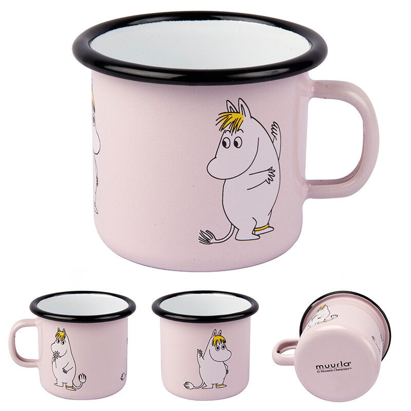 Enamel Coating Double Coating Nordic Style Thickened Metal Steel Mug Custom Cartoon Pattern Christmas Gift Mug 8x8cm