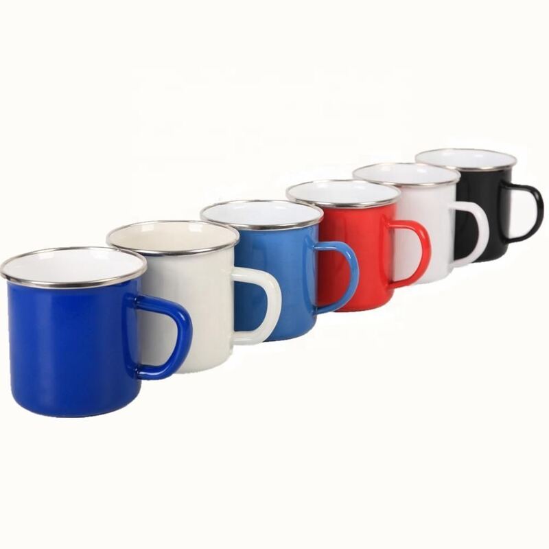 80000pieces Year Metal Steel Enamel Coffee Tea Mugs Customized Logo Printing Durable And Practical Camping Mug
