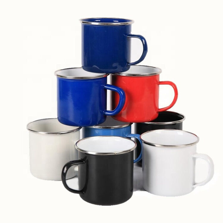 80000pieces Year Metal Steel Enamel Coffee Tea Mugs Customized Logo Printing Durable And Practical Camping Mug