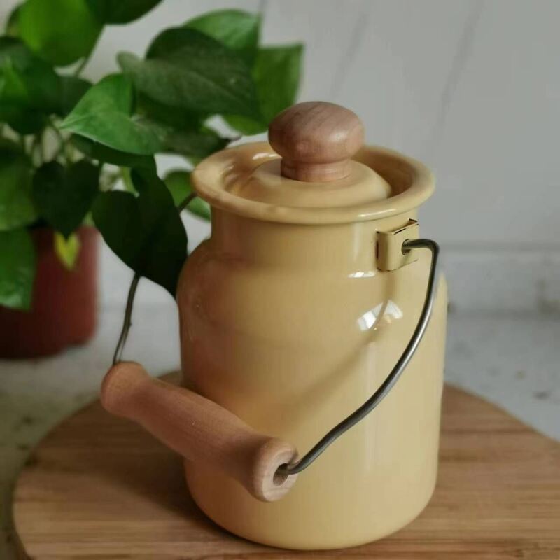 2.9L 4.2L 6L Handmade Farmhouse Decorative Milk Can Enamel Carbon Steel Tubs