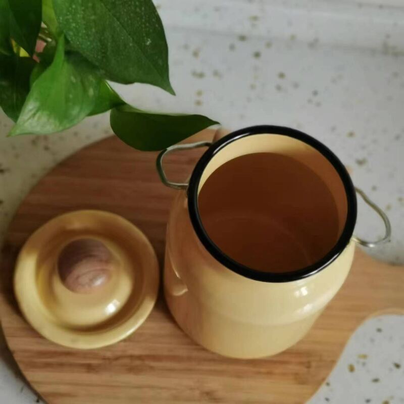 2.9L 4.2L 6L Handmade Farmhouse Decorative Milk Can Enamel Carbon Steel Tubs