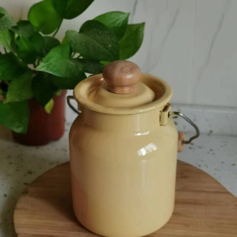 2.9L 4.2L 6L Handmade Farmhouse Decorative Milk Can Enamel Carbon Steel Tubs
