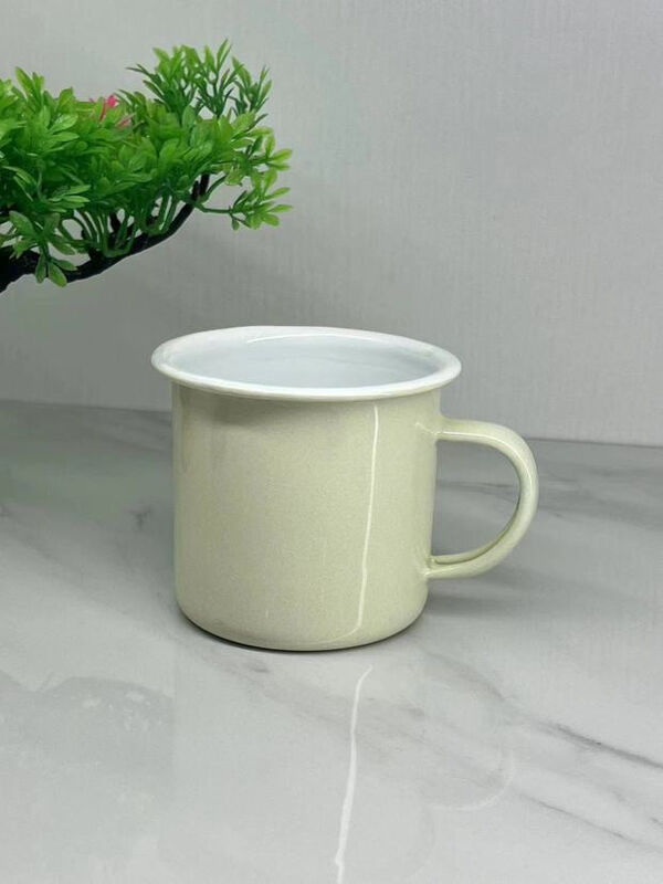 Carbon Steel 350ml Customized Printed Metal Steel Enamel Camping Mug Sublimation Enamel Coffee Tea Drinkware Collection