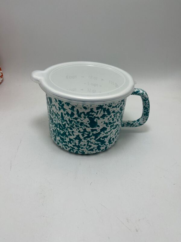 C Shape Handle Multi Capacity Enamel Noodle Pot Round Milk Cup with Enamel PE Cover Diameter Options 6cm to 15cm
